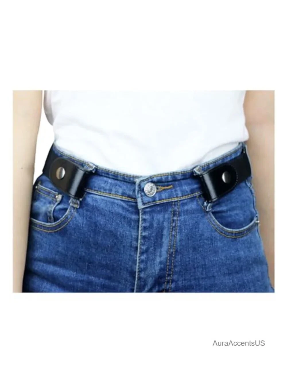 Invisible No Buckle Stretch Belt for Women Men, Elastic Adjustable